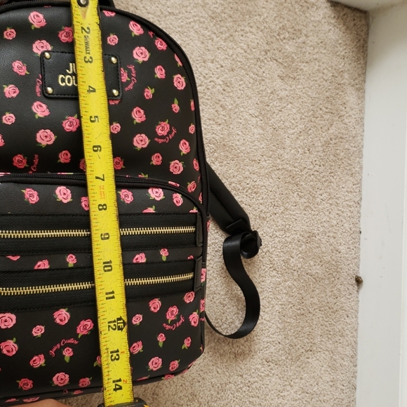 Juicy Couture Black Disty Rose Neon lights backpk - Picture 10 of 12